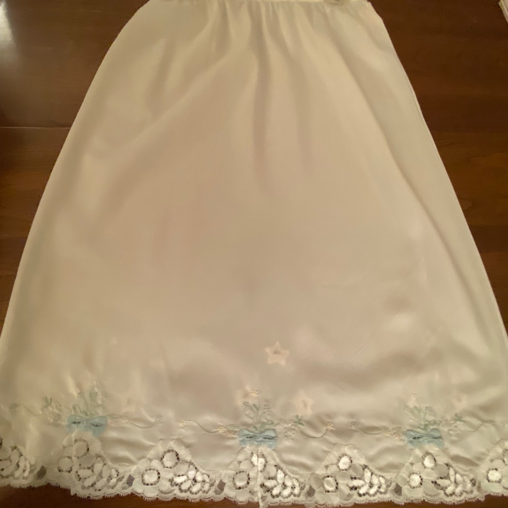Detta Barsa Embroidery White Lace Slip. - Picture 1 of 6